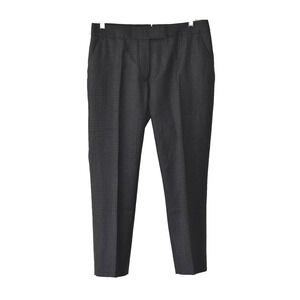 C5 Auth TOM FORD Dark Gray Micro Check Wool & Silk Tapered Leg Trousers Size 46